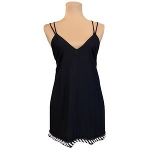 Vince Camuto Swim Chic Dress Black Coverup White/Black Beaded Hem Size XS